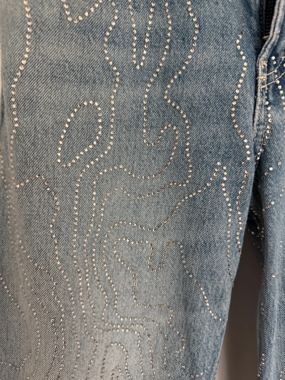 Zara TRF LOW RISE WIDE LEG RHINESTONE Size 2 - Picture 7 of 10